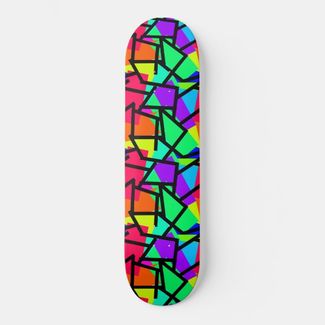 Leichte Retro Style Geometric 80er Memphis Design Skateboard (Vorderseite)