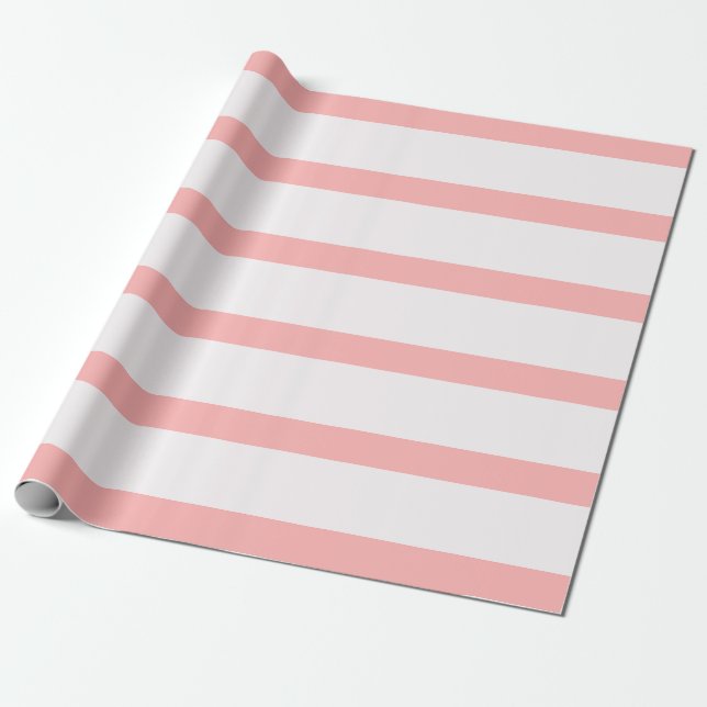Leichte rosa und cremefarbene Stifte Streifen Geschenkpapier (Ungerollt)