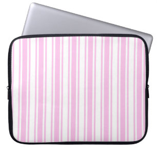 Leichte, rosa und weiße Streifen aus Süßigkeiten Laptopschutzhülle