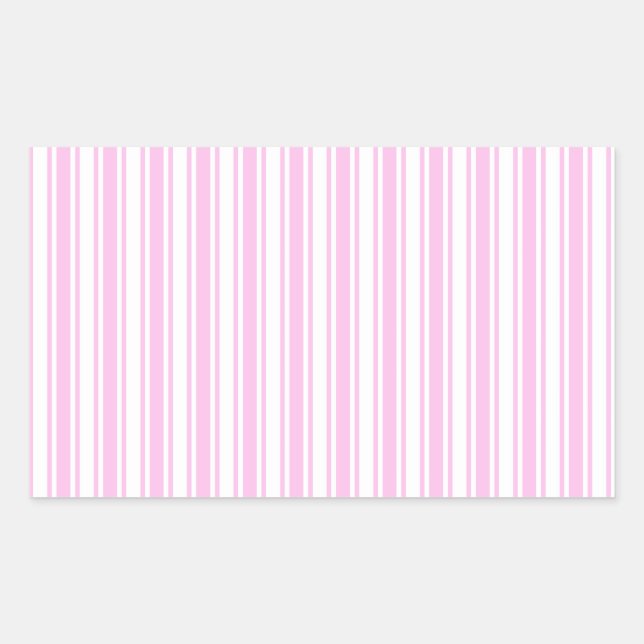 Leichte, rosa und weiße Streifen aus Süßigkeiten Rechteckiger Aufkleber (Vorderseite)