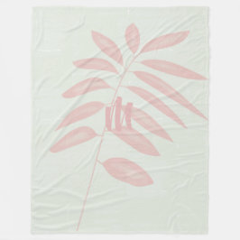 Leichte, rosa Zweige Monogram Fleece Blanket