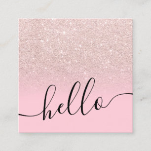 leichte Rose Gold Glitzer Ober Süßigkeiten Rosa  Quadratische Visitenkarte
