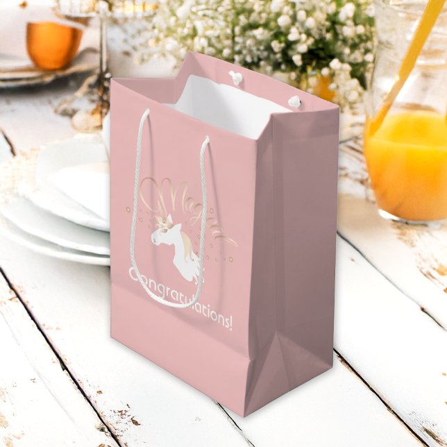 Leichte Rose Rosa Weißes Zaubernadeln Mittlere Geschenktüte (Von Creator hochgeladen)
