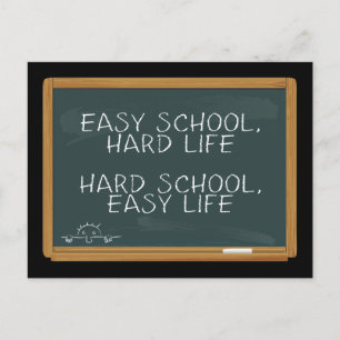 Leichte Schule, hartes Leben - harte Schule, einfa Postkarte