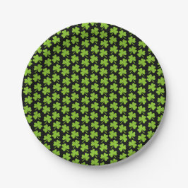 Leichte Shamrocks Schwarz Pappteller