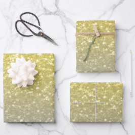 Leichte, silbergraue Imitate Glitzern Geschenkpapier Set