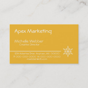 Leichte Sternexplosion Business Card, gelb Visitenkarte