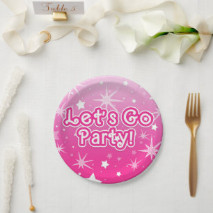 Leichte und heiß rosa Sparkeln - Party gehen Pappteller