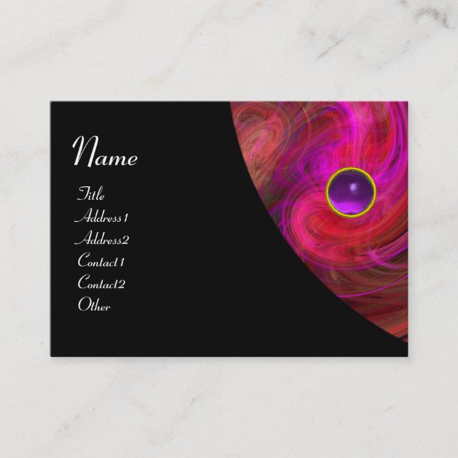LEICHTE VORTEX AMETHYST rosa, schwarz-rot violett Visitenkarte (Vorderseite)