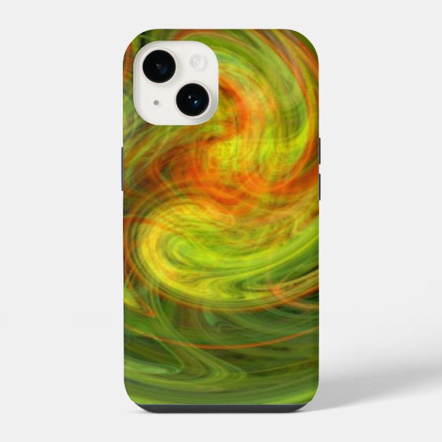 LEICHTE VORTEX, lebhaft gelb iPhone 14 Hülle (Rückseite)