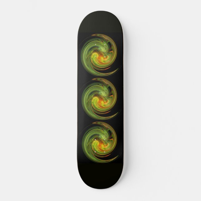 LEICHTE VORTEX, schwarz-gelb-orange Skateboard (Vorderseite)