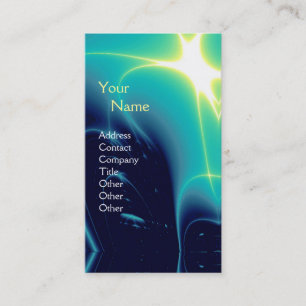 LEICHTE WELLEN 1 MONOGRAMM, Aqua Blau, Turquase, A Visitenkarte