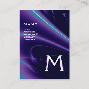 LEICHTE WELLEN 2 MONOGRAMM lila violett-blau Visitenkarte