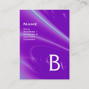 LEICHTE WELLEN 2 MONOGRAMM lila violett-blau Visitenkarte