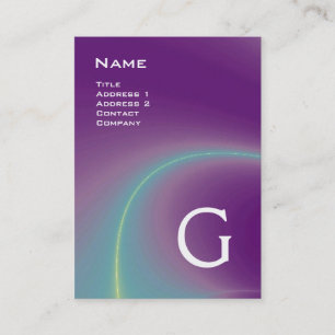 LEICHTE WELLEN 2 MONOGRAMM lila violett, weiß Visitenkarte