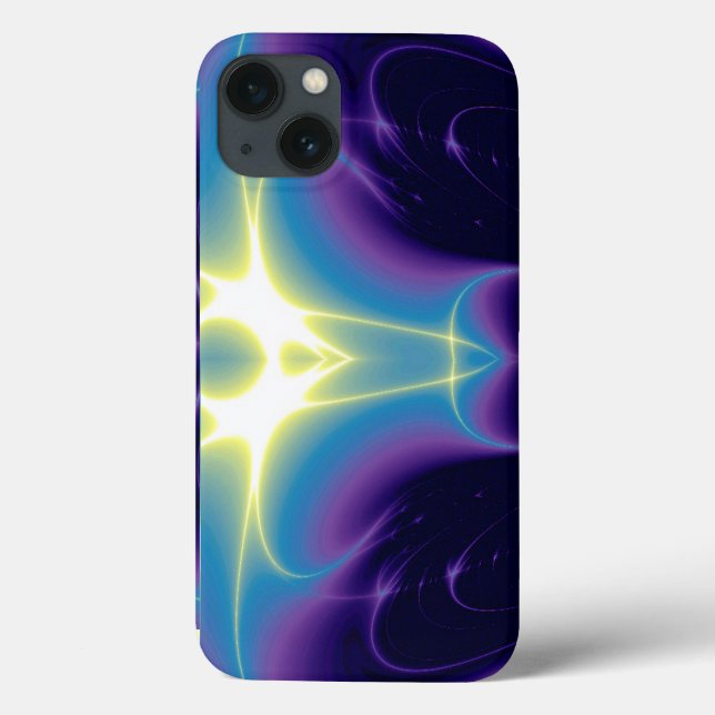 LEICHTE WELLEN Lila violette blaue Fraktale Case-Mate iPhone Hülle (Rückseite)