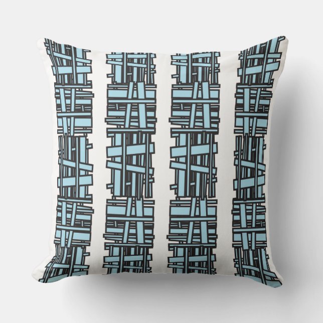 LEICHTER BLAUE OVERLAP-DESIGN Retro-Kissen Kissen (Vorderseite)