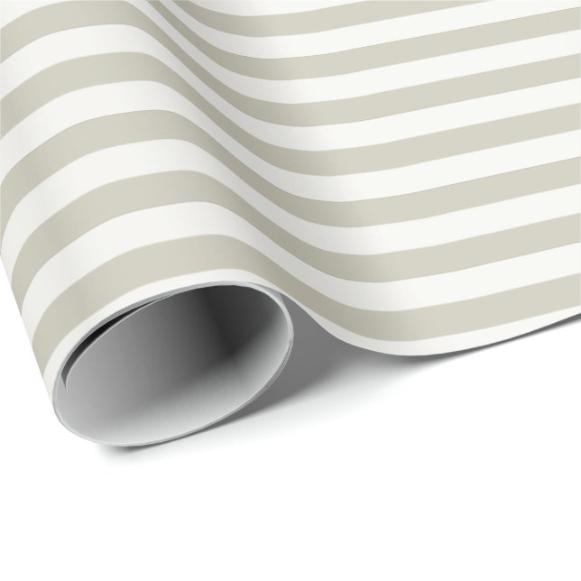 Leichter Federbraune und cremefarbene Streifen Geschenkpapier (Rolleneckpunkt)