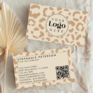 Leichter Leoparden-Druck Firmenlogo QR-Code Visitenkarte