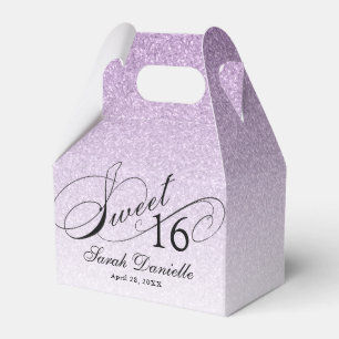 Leichter Lila Glam Glitzer Sweet 16 Custom Party Geschenkschachtel