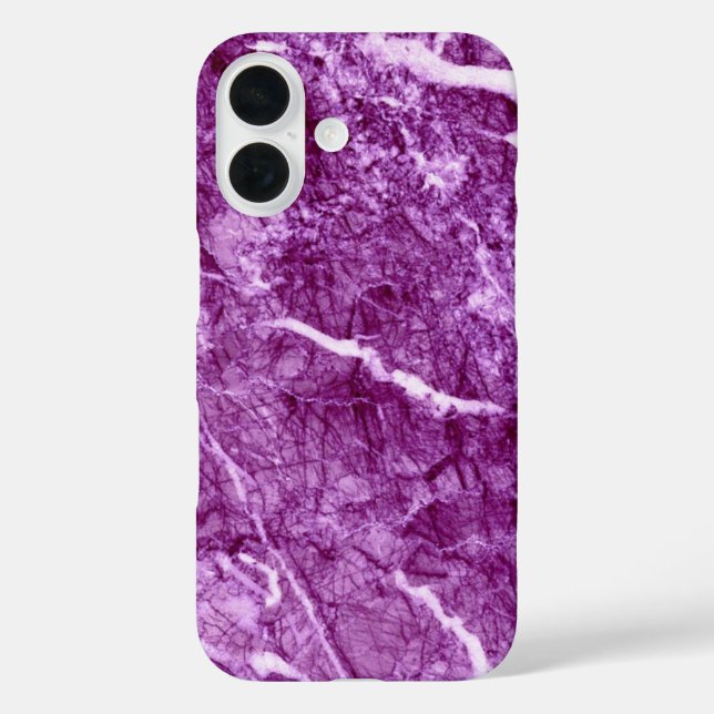 Leichter Lila Marmor iPhone 16 Hülle (Rückseite)