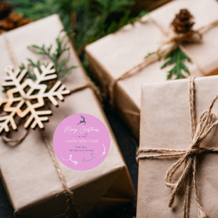 Leichter Lila Weihnachtsfeiertag Runder Aufkleber