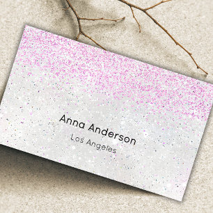 Leichter Luxus Weiß Perle Rosa Faux Glitter Visitenkarte