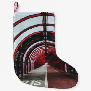 LEICHTER ROTER UND WEISSER GLASTUNNEL KLEINER WEIHNACHTSSTRUMPF