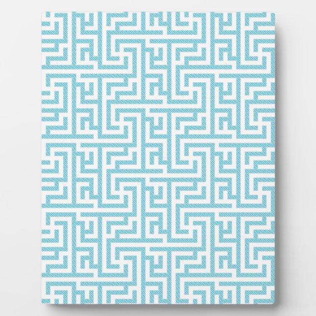 Leichtes blaues und weißes Labyrinth Fotoplatte (Vorderseite)