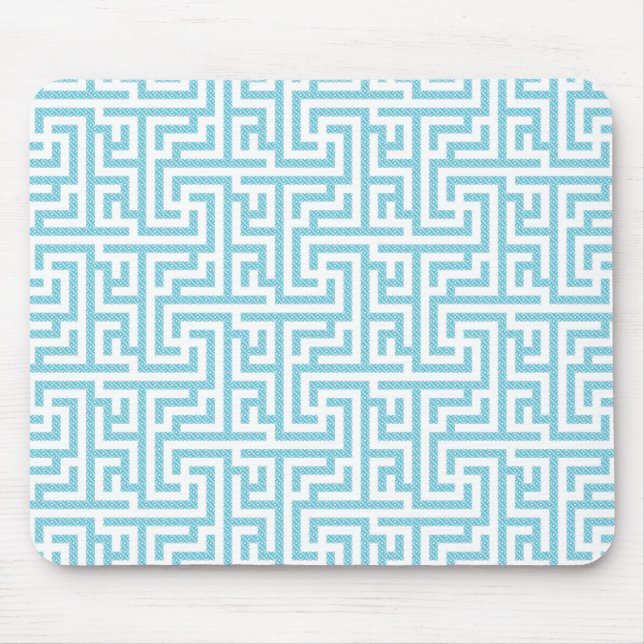 Leichtes blaues und weißes Labyrinth Mousepad (Vorne)