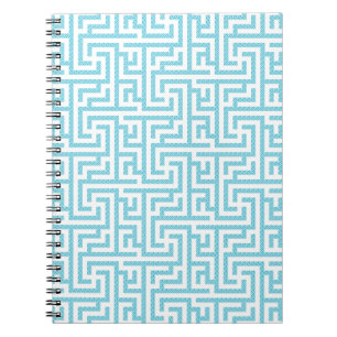 Leichtes blaues und weißes Labyrinth Notizblock