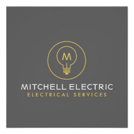 LEICHTES BULB-MONOGRAMM-LOGO für ELEKTRIZITÄTEN Poster