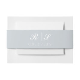 Leichtes Grauband, bearbeitbares Monogramm Einladungsbanderole