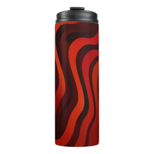 Leichtes Orangefarbenes Muster mit Linien. Farbige Thermosbecher