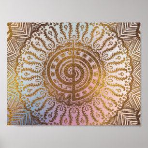 Leichtes Pastell und GoldChoku Rei Symbol in der Poster