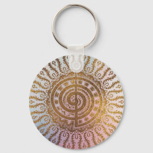Leichtes Pastell und GoldChoku Rei Symbol in der Schlüsselanhänger
