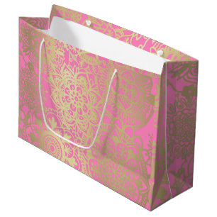 Leichtes Rosa und Gold Mandala Muster Große Gesch Geschenktüte