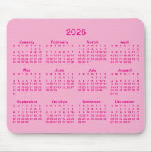 Leichtes und heißes Rosa 2026 Kalender