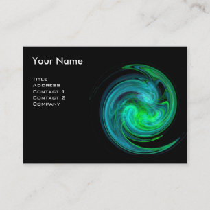 LEICHTES VORTEX MONOGRAM Lebendig schwarz-blau grü Visitenkarte