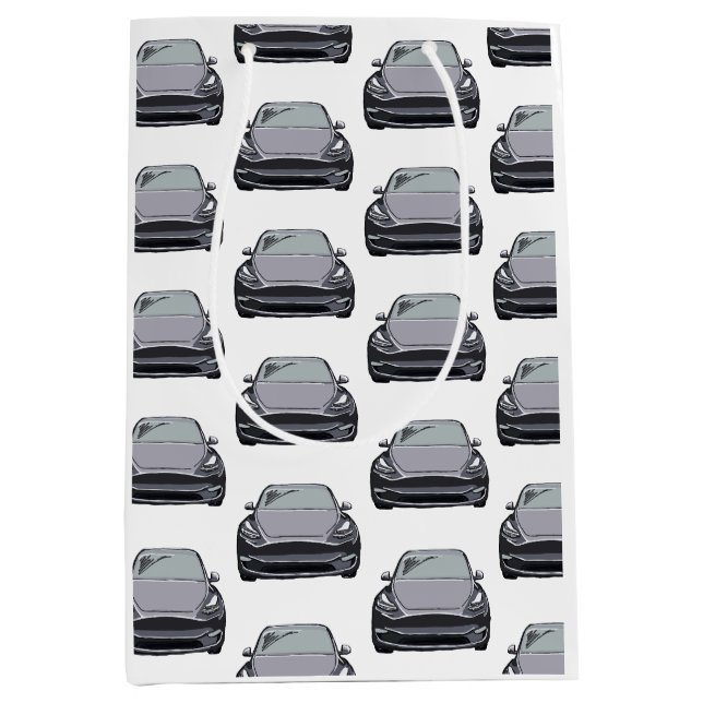 Leichtgrau-Elektrofahrzeug SUV-Fahrzeug Mittlere Geschenktüte (Vorderseite)