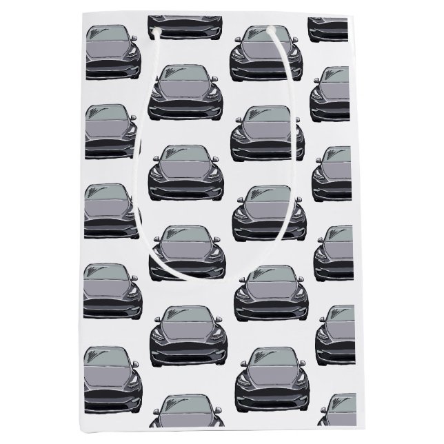 Leichtgrau-Elektrofahrzeug SUV-Fahrzeug Mittlere Geschenktüte (Vorderseite)