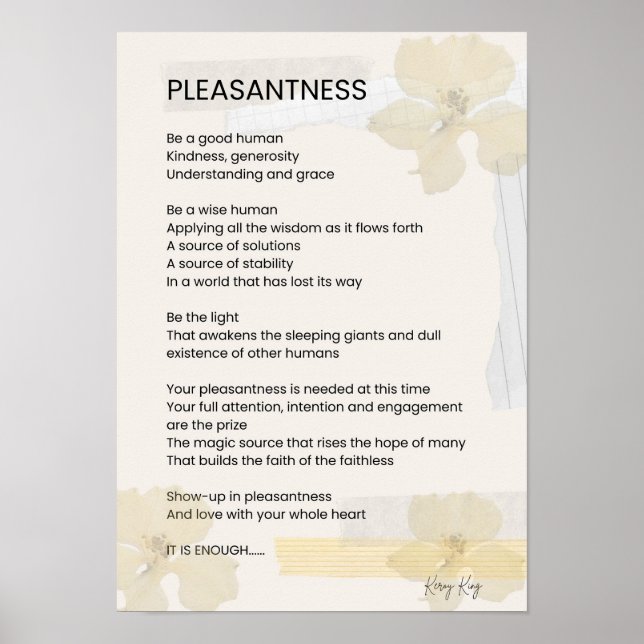 Leichtigkeit Inspiration Gedicht geschrieben Wort Poster (Vorne)