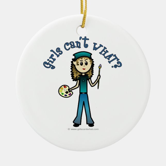 Leichtkünstlermädchen Keramikornament (Vorne)