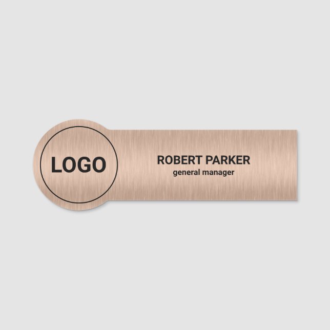 Leichtmetall-Rose-Gold-Textur Namensschild (Vorderseite)