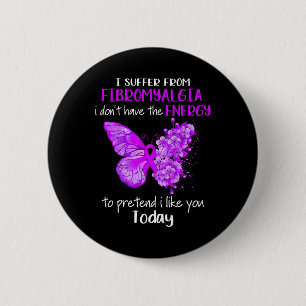 Leiden an der Fibromyalgie Butterfly Purpl Button