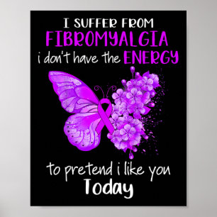 Leiden an der Fibromyalgie Butterfly Purpl Poster
