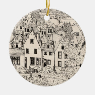 Leiden South Holland Niederlande Pen Ink Zeichnend Keramik Ornament