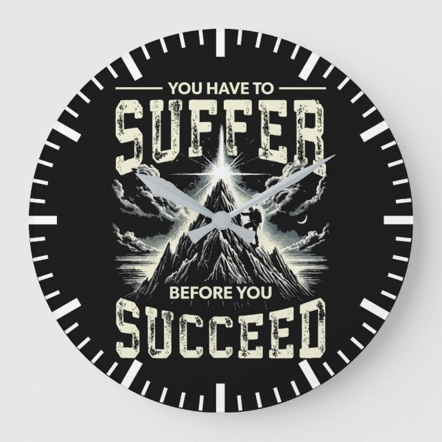 Leiden vor Ihrem Erfolg - Erfolgsmotivation Große Wanduhr (Vorderseite)
