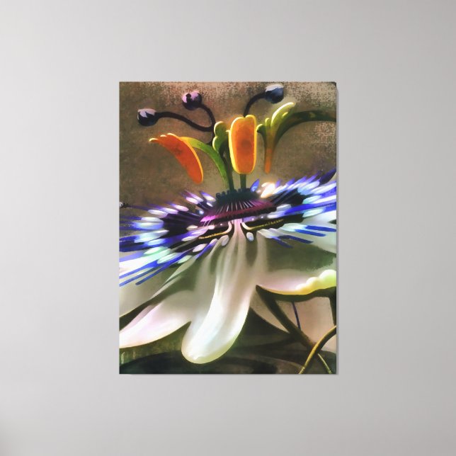 Leidenschaft Blume Blossom im Abstrakten Art-Déco- Leinwanddruck (Vorderseite)