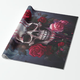 Leidenschaft Blume, die Tränen, Goth Skull und Ros Geschenkpapier